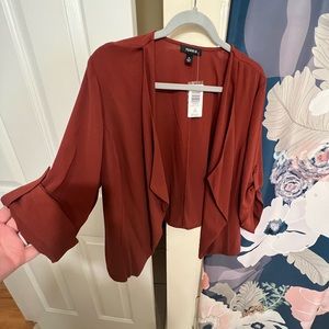 Torrid Rust Sheer Blazer with Adjustable Sleeves